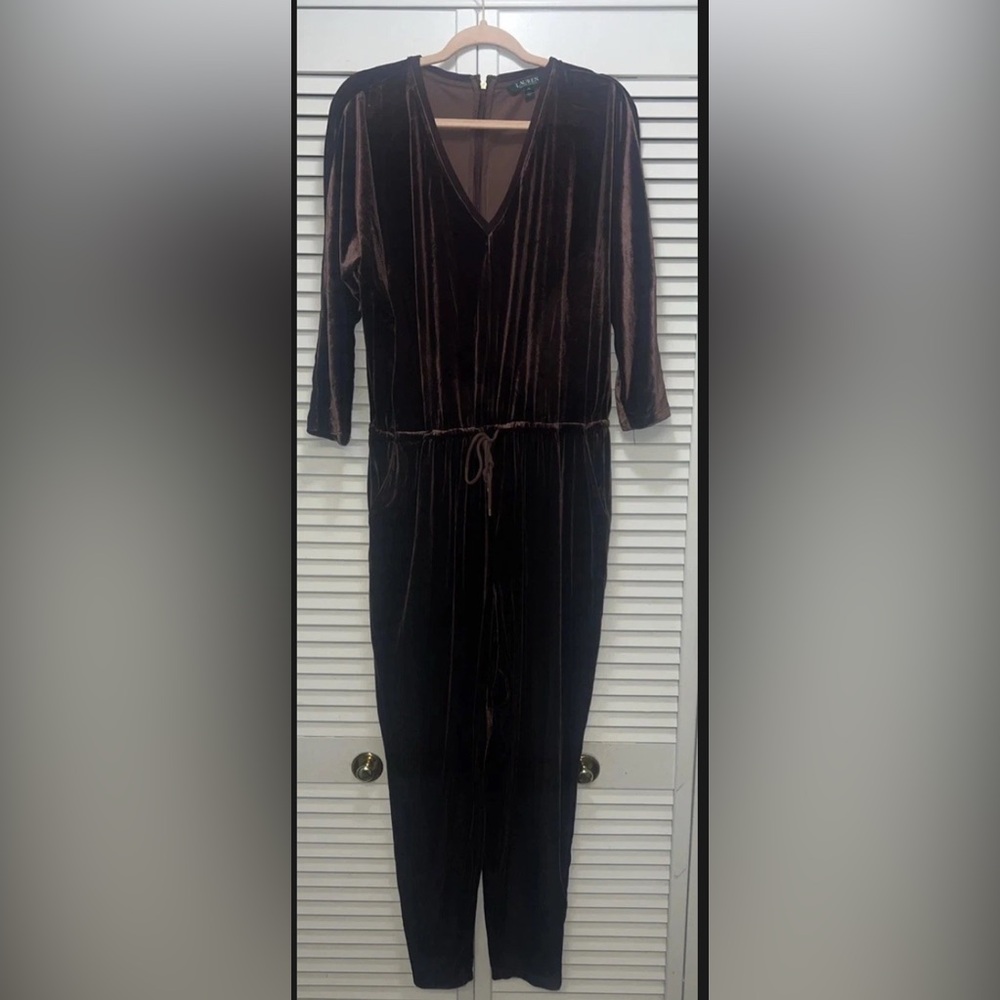 Ralph Lauren Rich Brown Velvet Dress